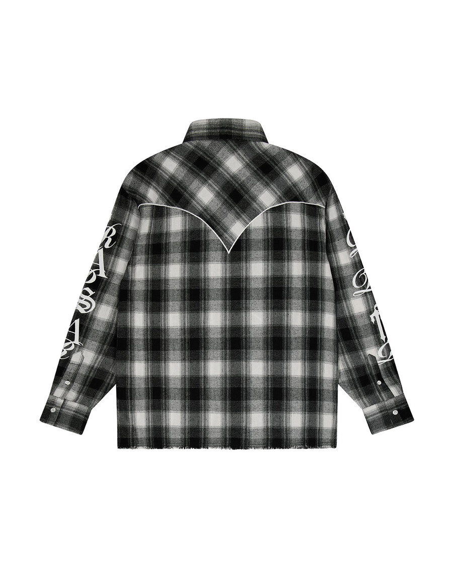chemise en flanelle à inscription - noire
