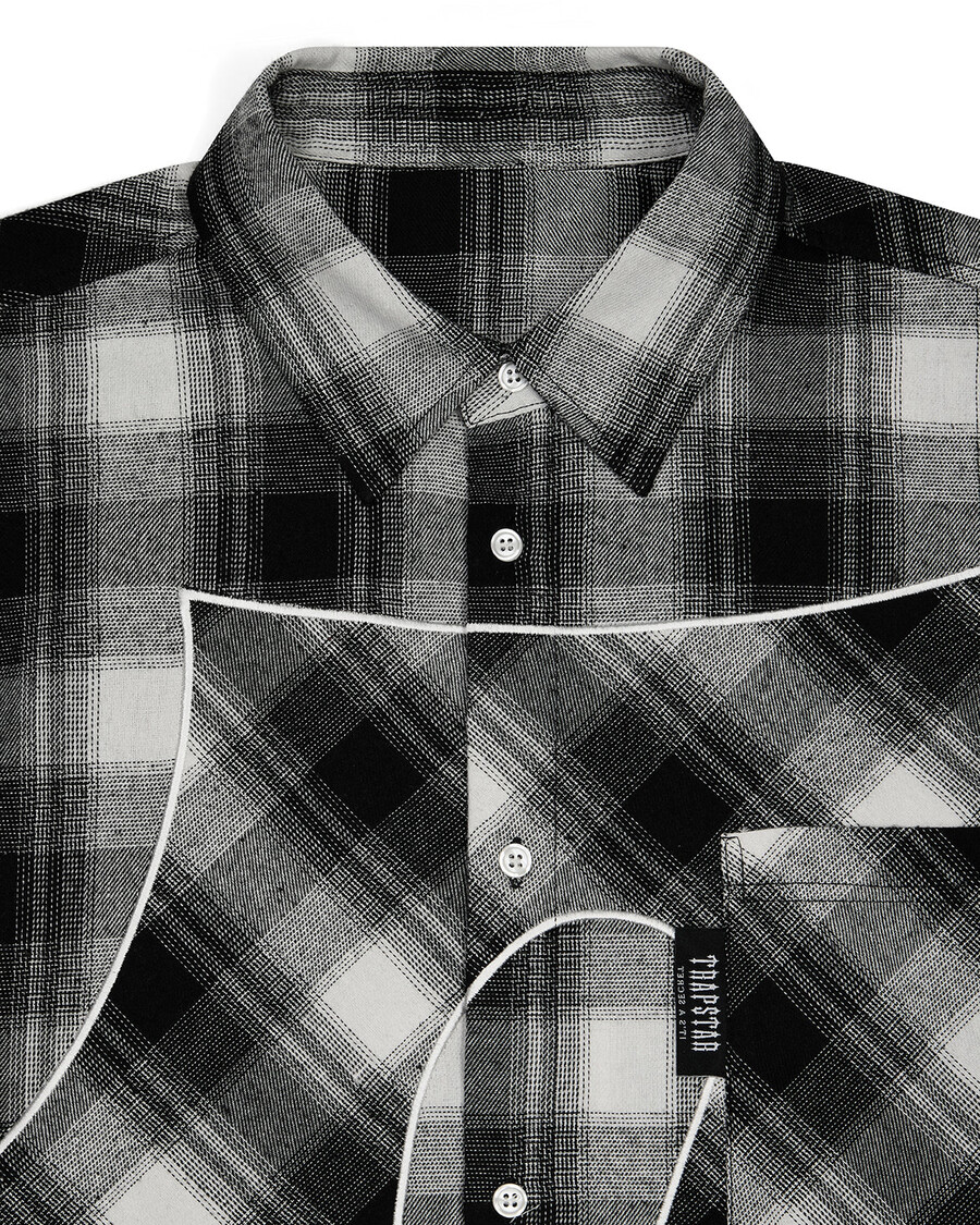 chemise en flanelle à inscription - noire
