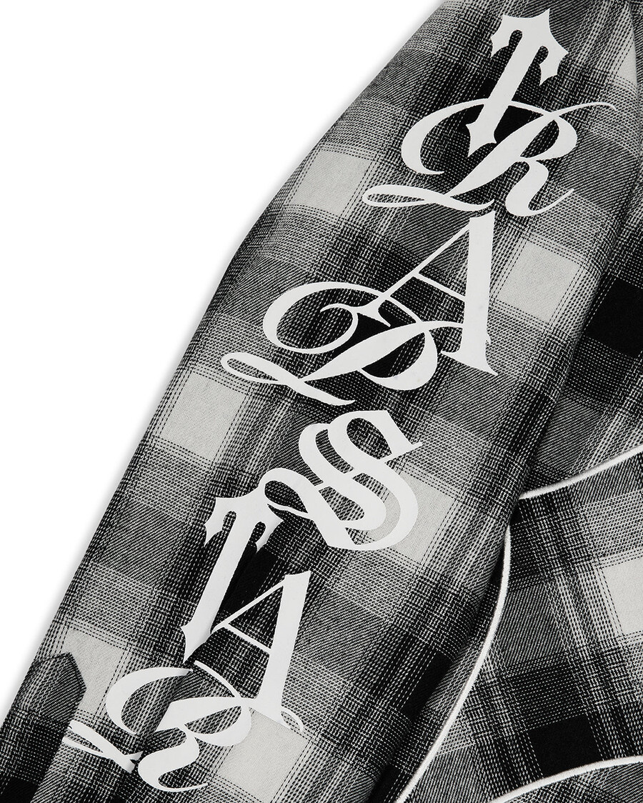 chemise en flanelle à inscription - noire