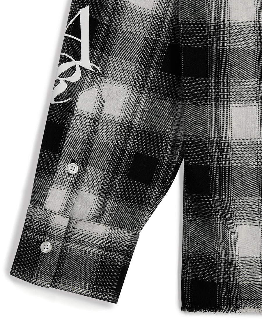 chemise en flanelle à inscription - noire