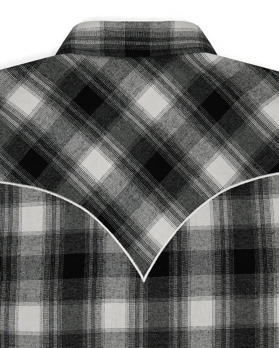 chemise en flanelle à inscription - noire
