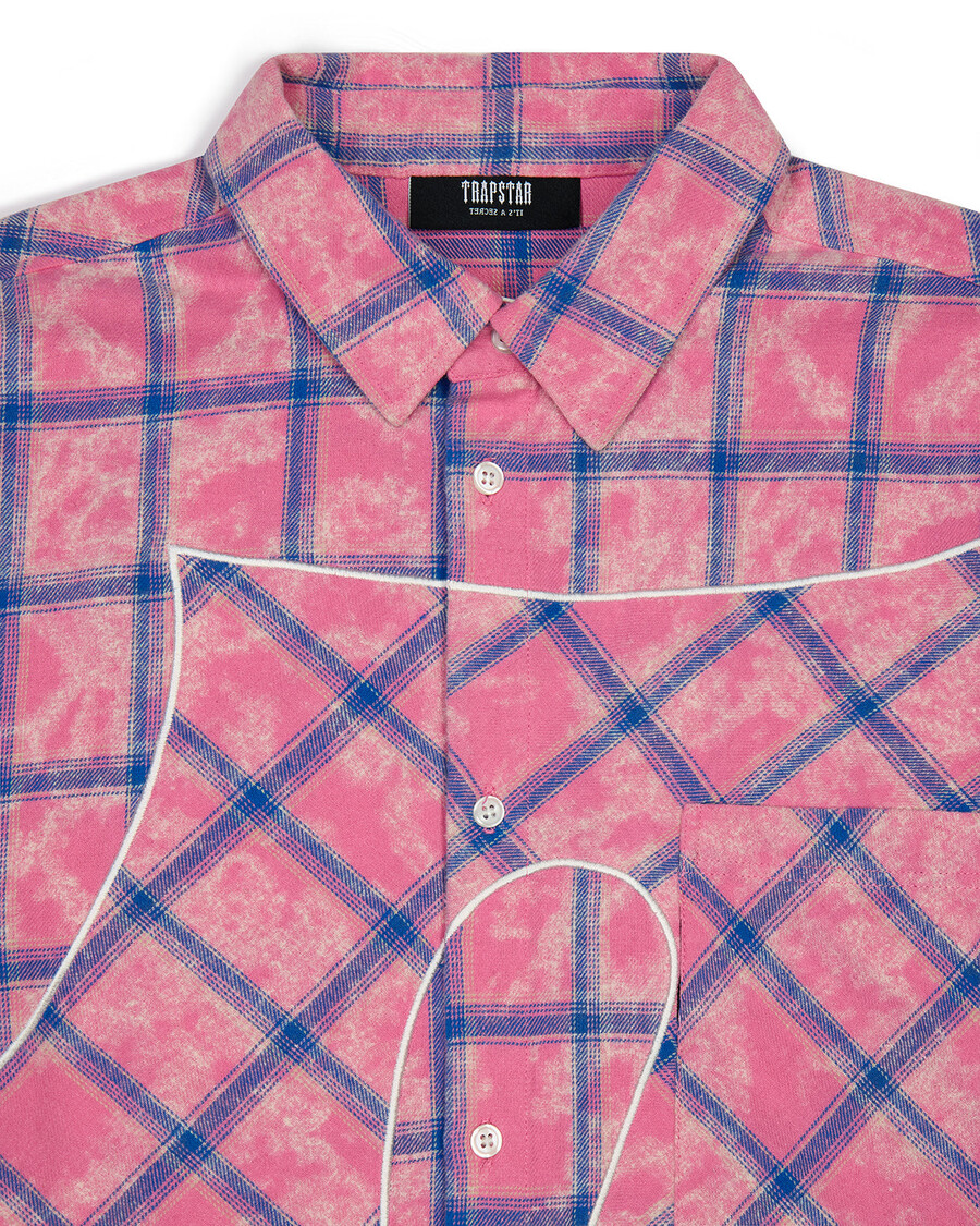 chemise en flanelle à inscription - rose