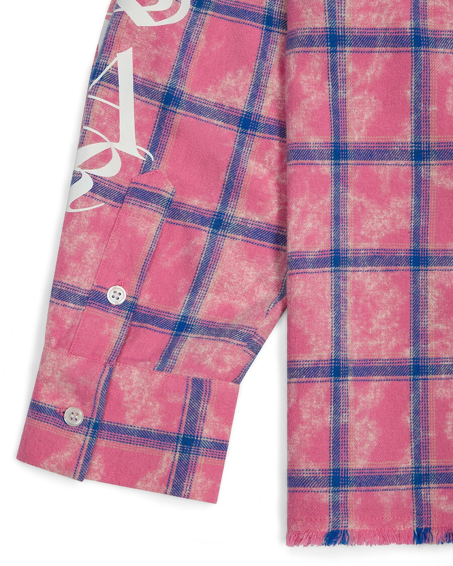 chemise en flanelle à inscription - rose
