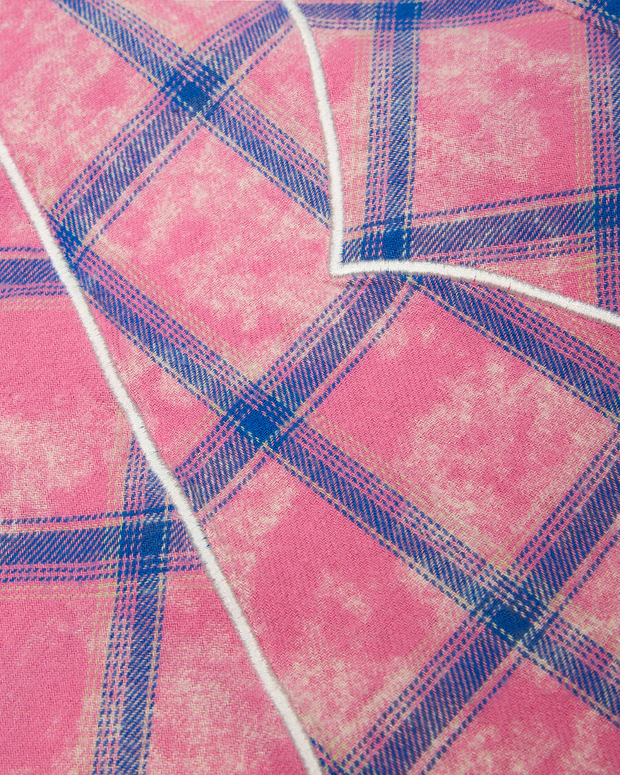 chemise en flanelle à inscription - rose