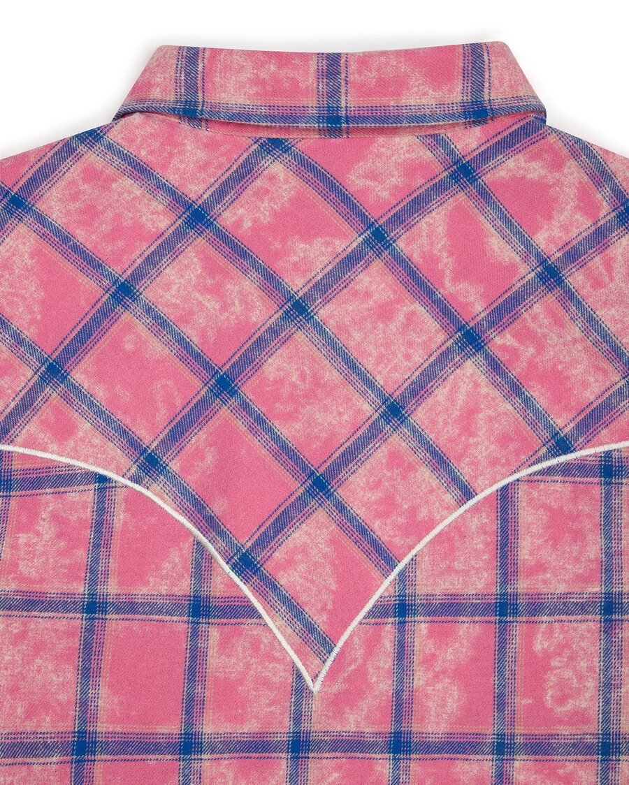 chemise en flanelle à inscription - rose