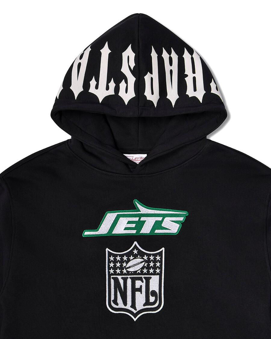 sweat à capuche trapstar x nfl jets - noir