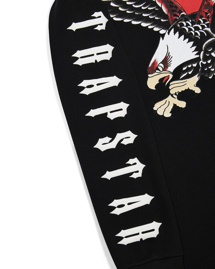 haut à manches longues trapstar x ed hardy waffle - noir