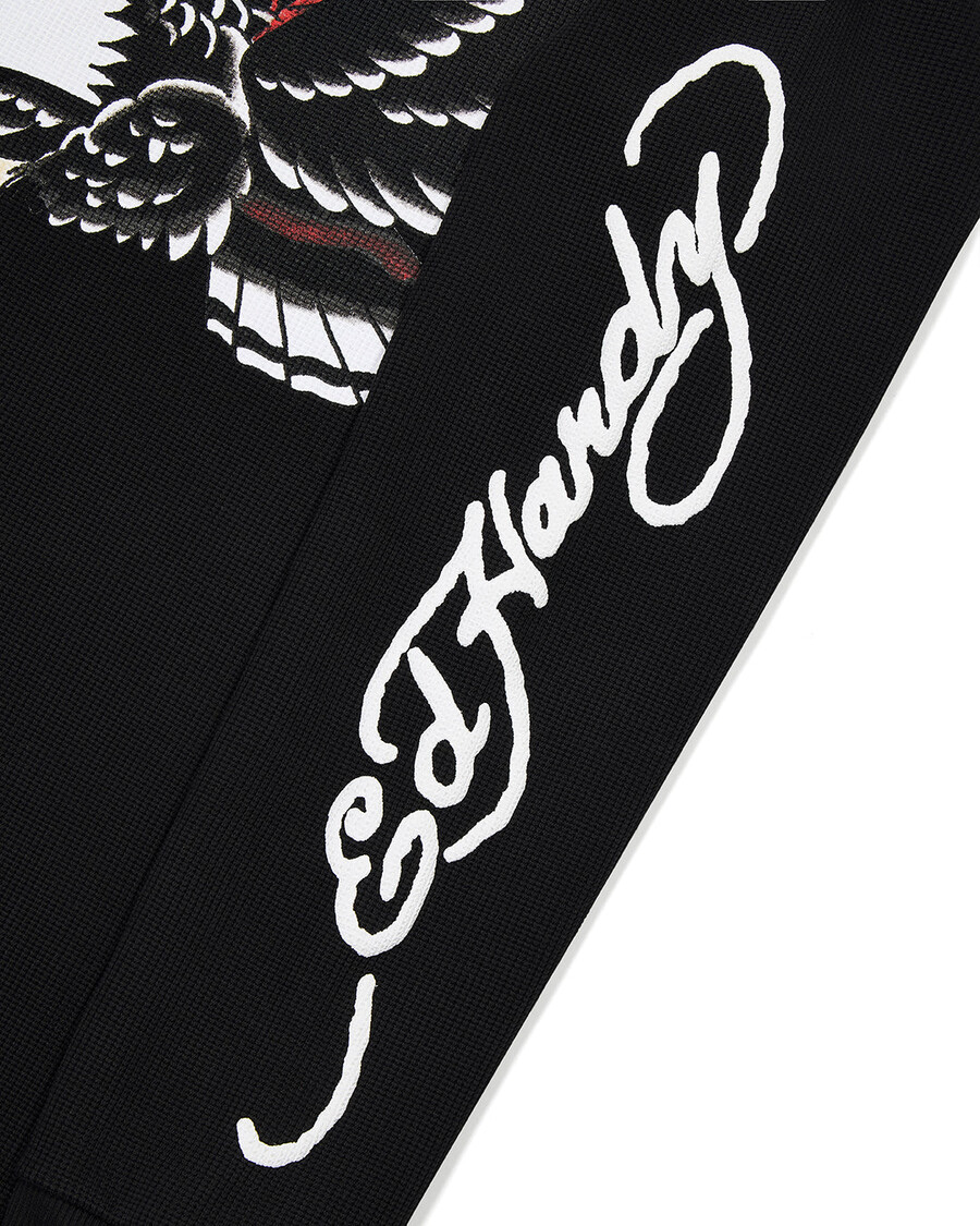 haut à manches longues trapstar x ed hardy waffle - noir