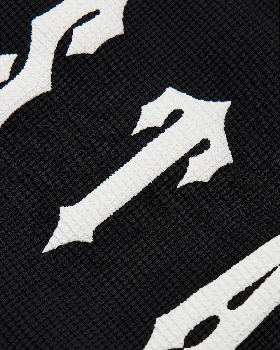 haut à manches longues trapstar x ed hardy waffle - noir