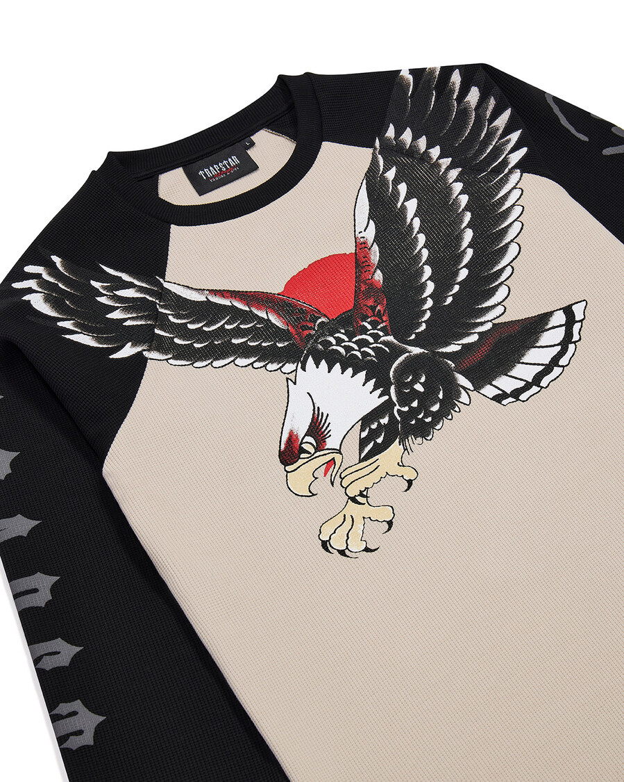haut à manches longues trapstar x ed hardy waffle - naturelnoir
