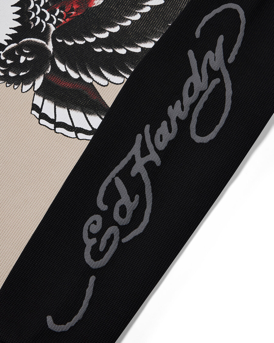 haut à manches longues trapstar x ed hardy waffle - naturelnoir