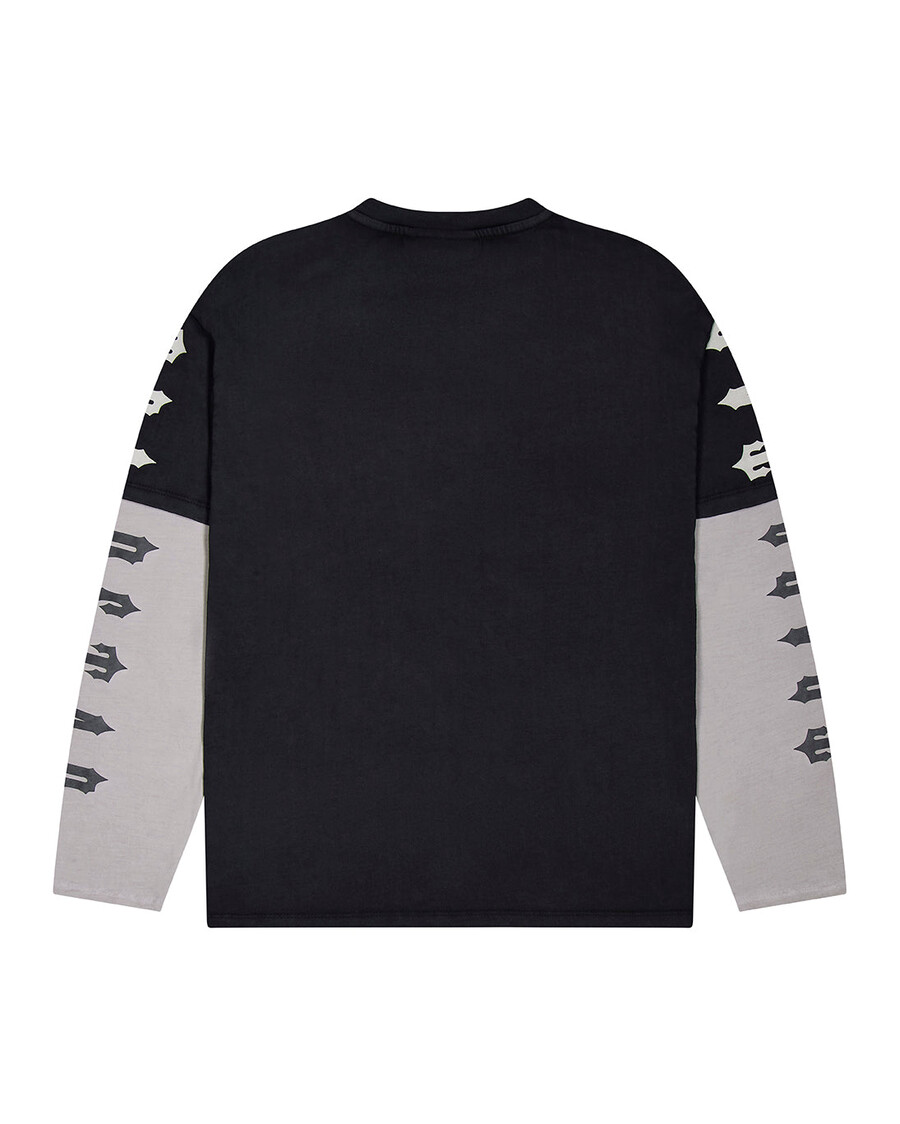 t-shirt manches longues trapstar x ed hardy medusa - noirblanc