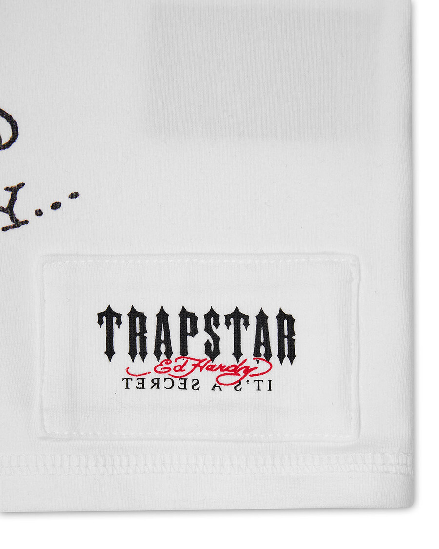 débardeur trapstar x ed hardy good pussy pour femme - blanc