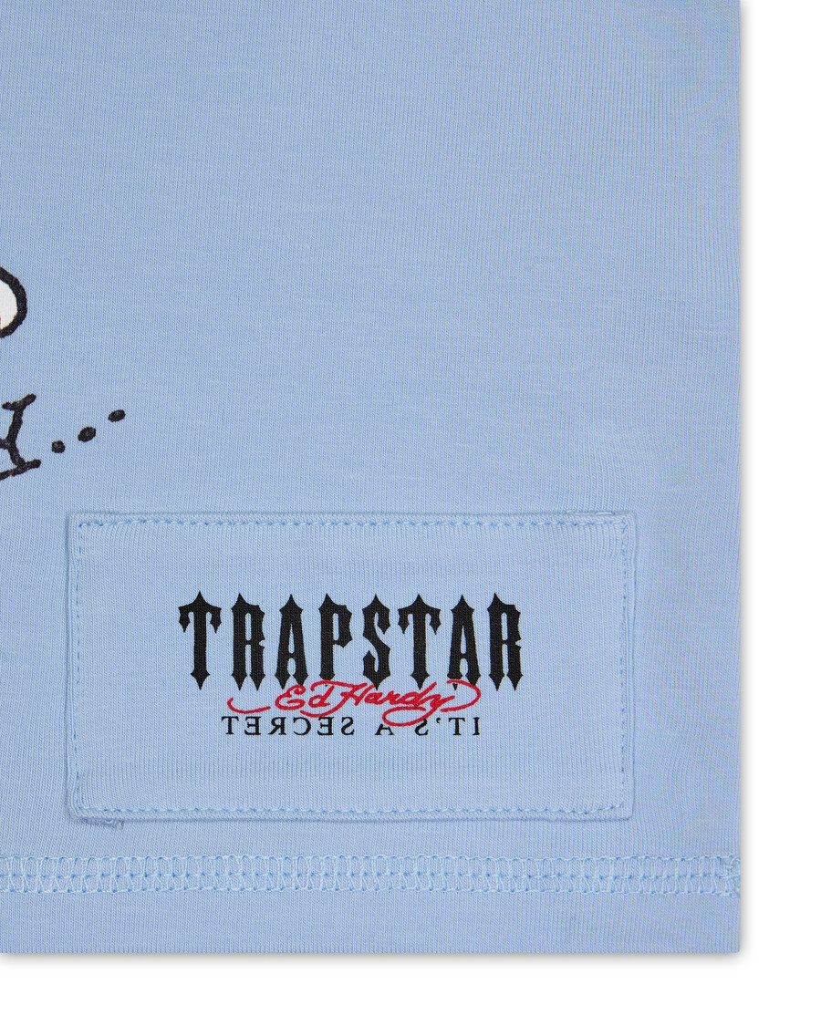 débardeur trapstar x ed hardy pour femme - bleu ciel