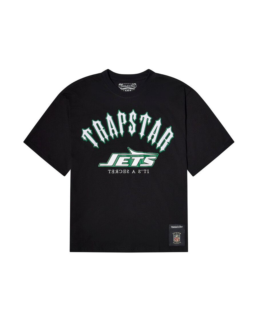 t-shirt trapstar x nfl jets irongate logo - noir