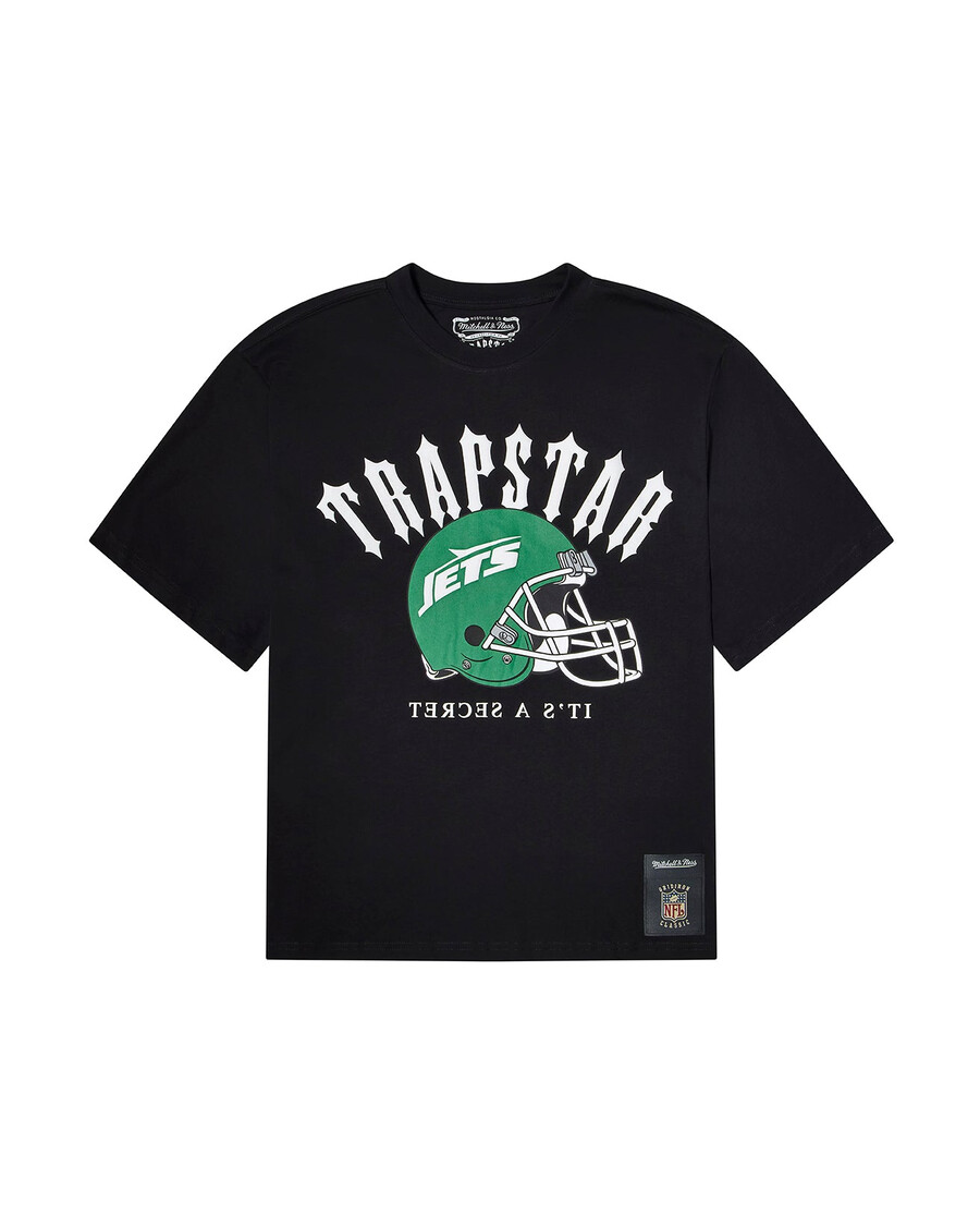 t-shirt trapstar x nfl jets irongate helmet - noir