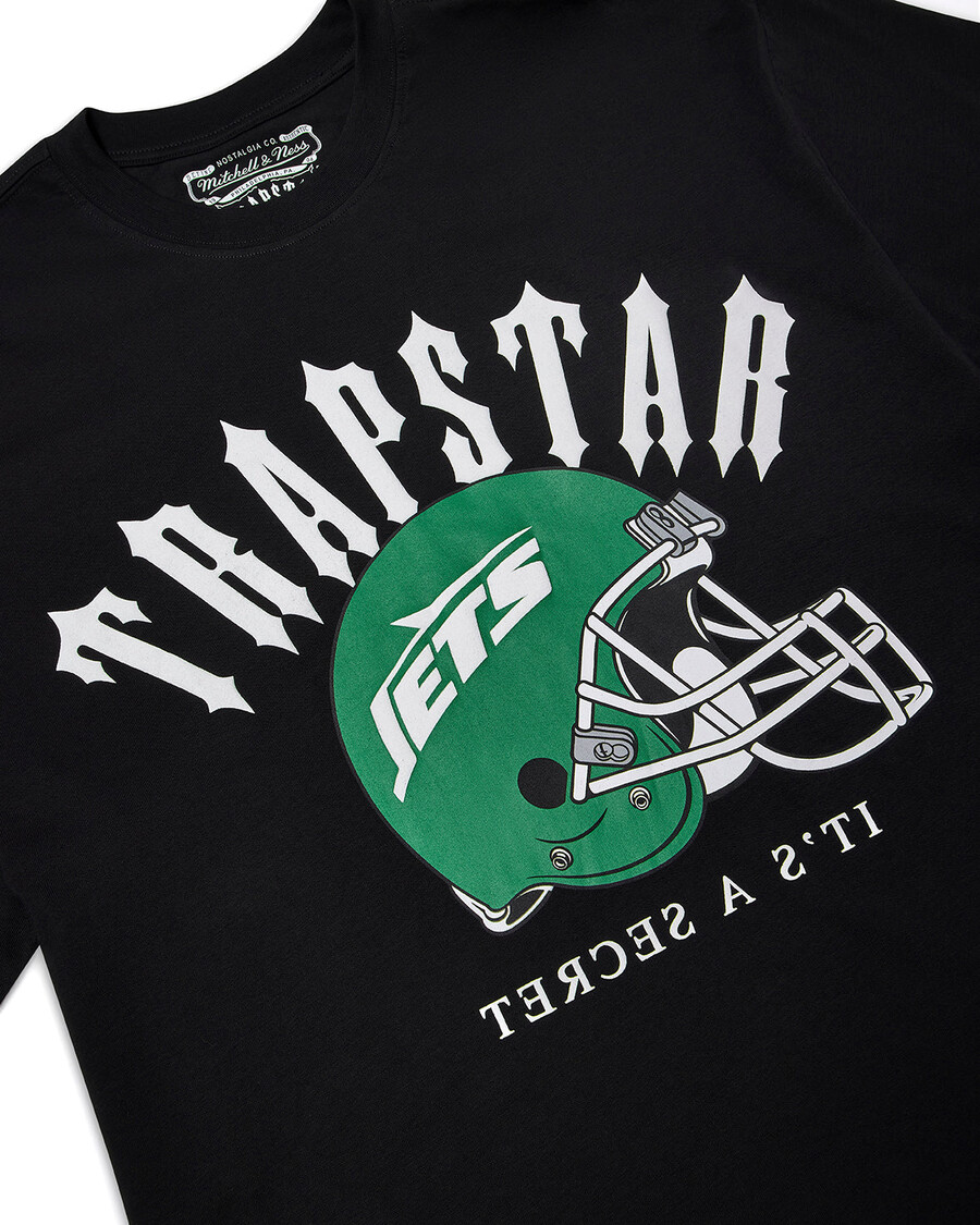 t-shirt trapstar x nfl jets irongate helmet - noir