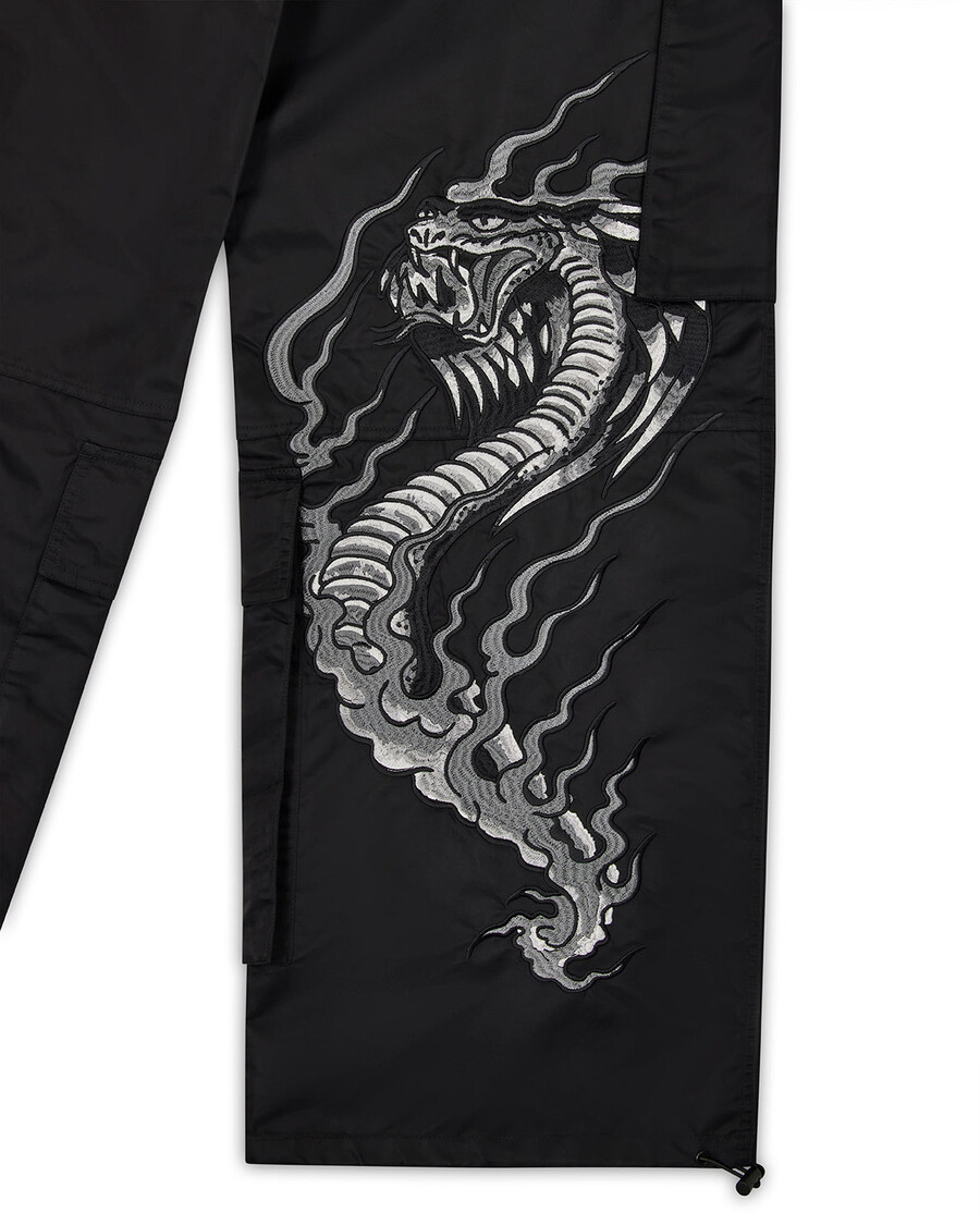 pantalon cargo trapstar x ed hardy hell cat - noir