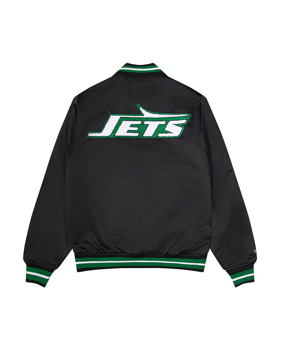 bomber en satin trapstar x nfl jets - noir