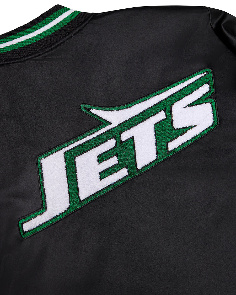 bomber en satin trapstar x nfl jets - noir