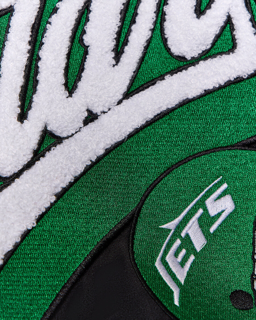 bomber en satin trapstar x nfl jets - noir