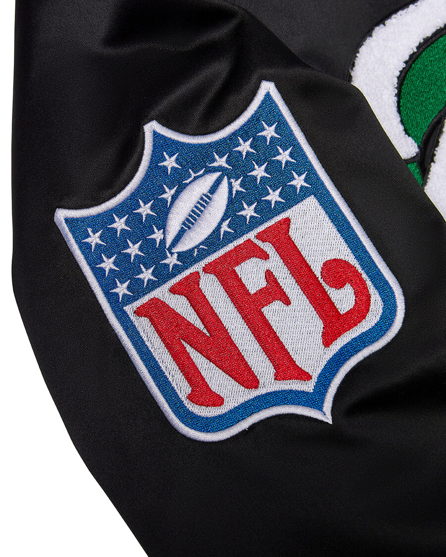 bomber en satin trapstar x nfl jets - noir