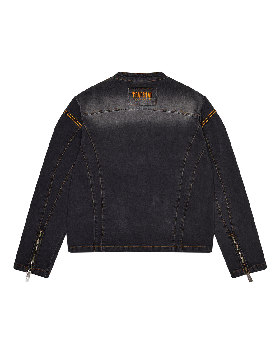 veste en jean irongate à empiècements en t - noir délavé*