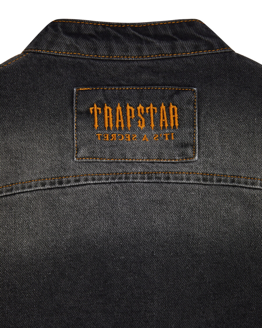 veste en jean irongate à empiècements en t - noir délavé*