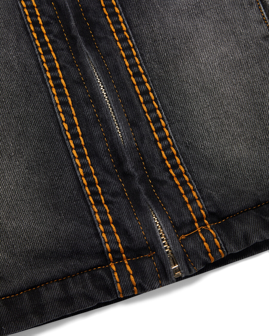 veste en jean irongate à empiècements en t - noir délavé*