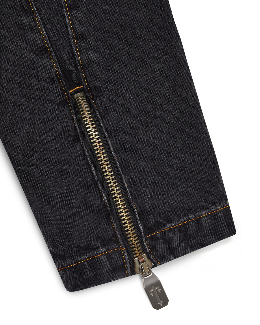 veste en jean irongate à empiècements en t - noir délavé*